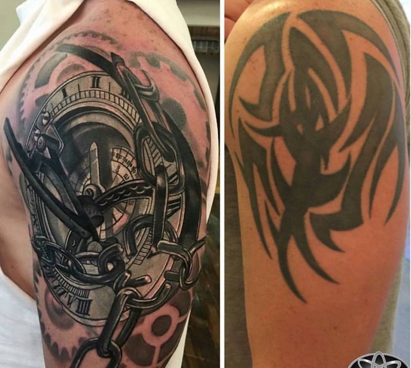 哈药六厂（非本人作品）纹身图片_欧美写实手臂纹身图案