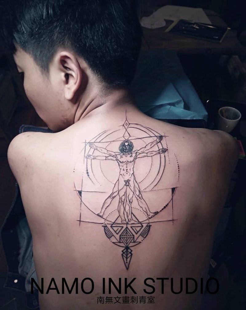 维特鲁威人纹身图片