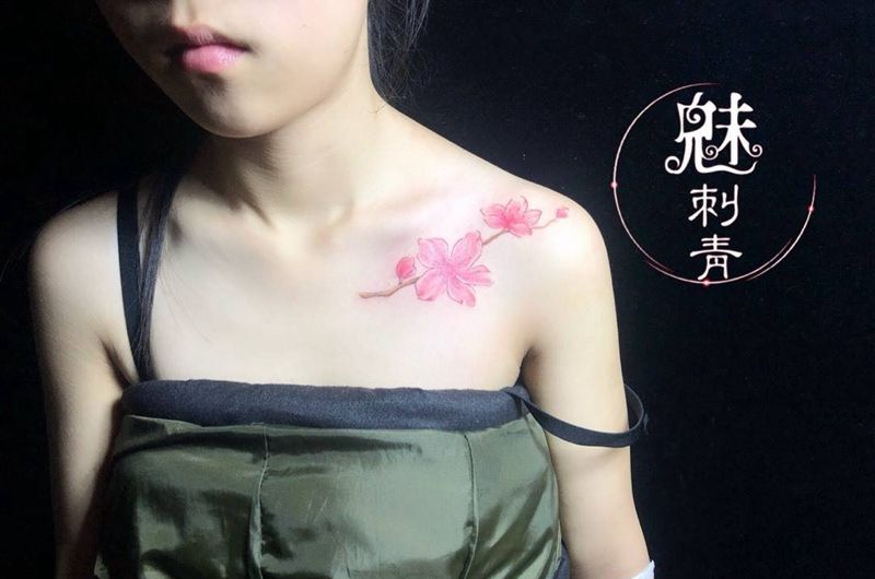 樱花纹身图片