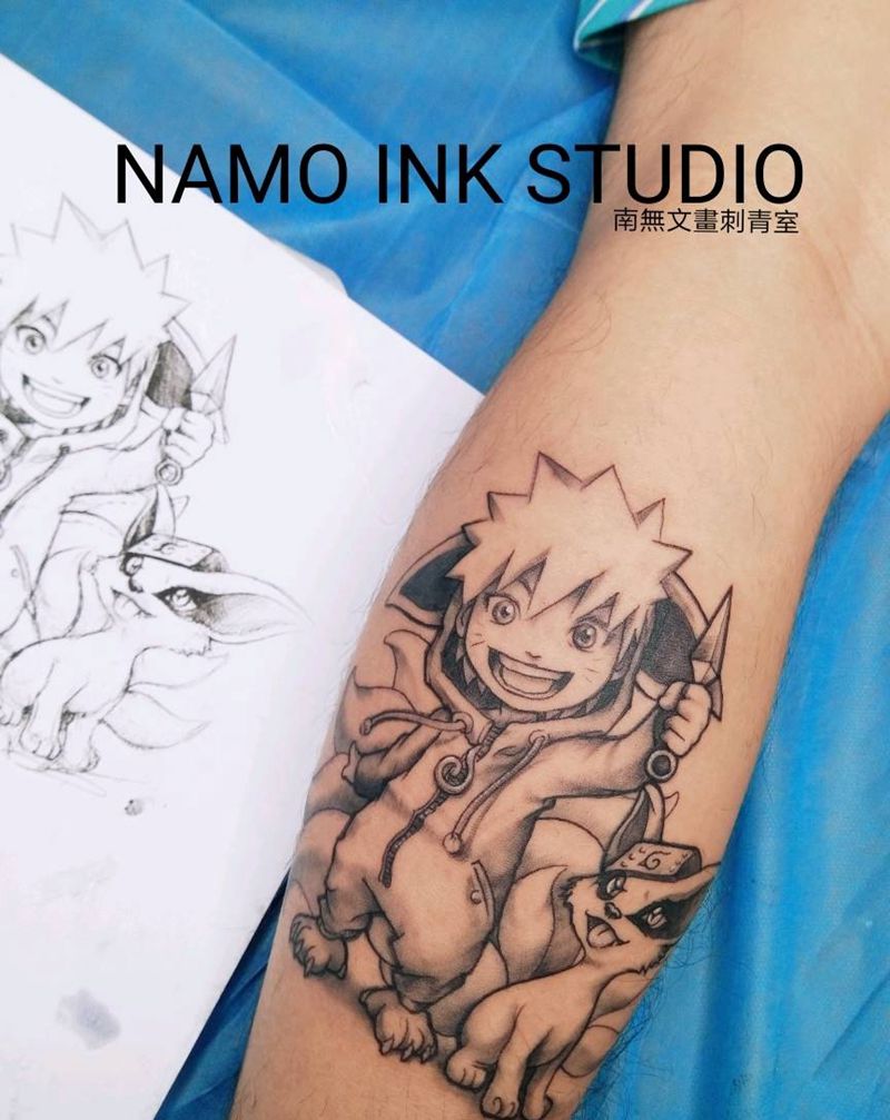 顾客自带图纹身图片_腿部纹身图案