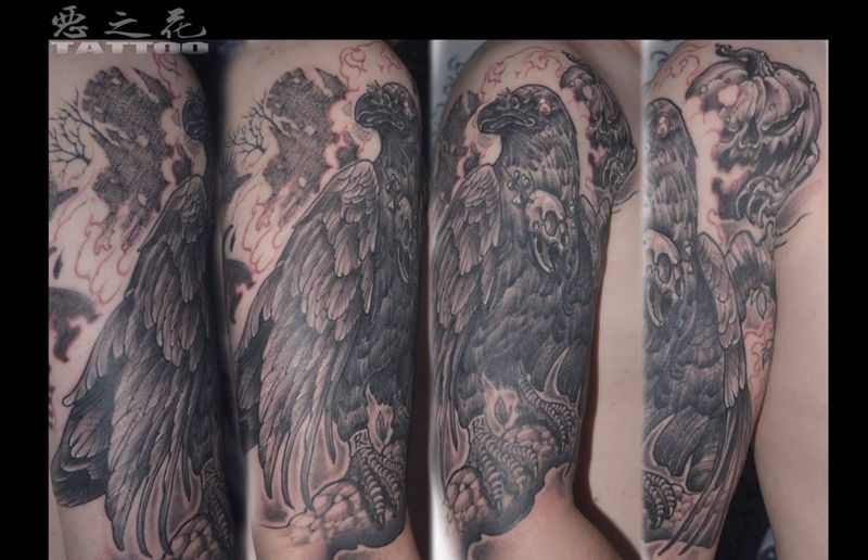 乌鸦纹身图片