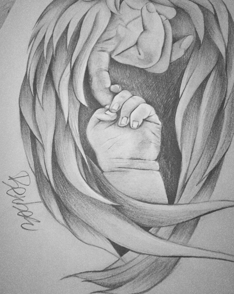 父爱纹身图片_手稿原创肖像纹身图案