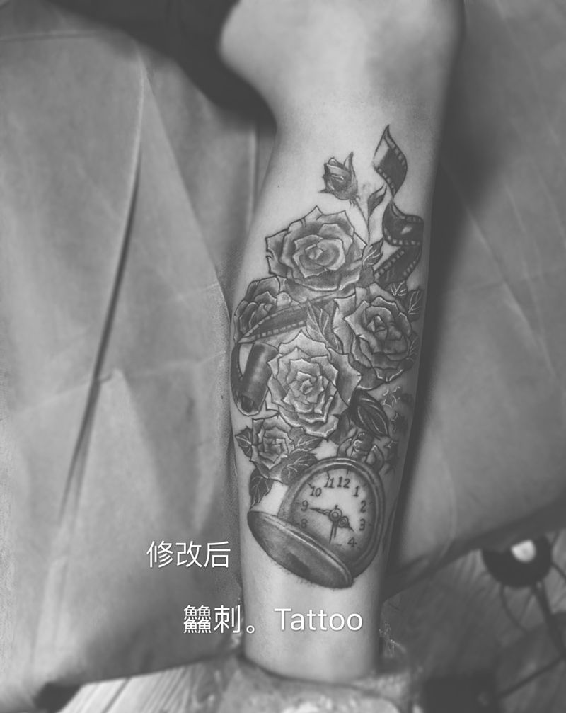 修改旧纹身纹身图片_成品腿部纹身图案