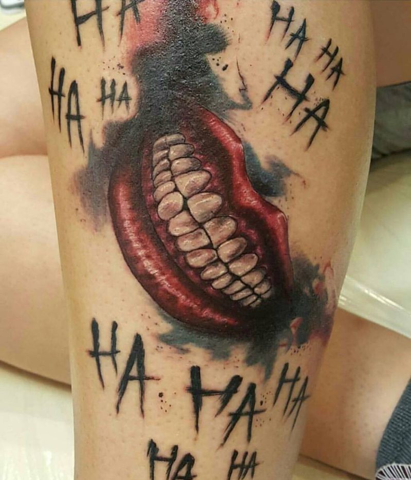 Why so serious?纹身图片_成品腿部欧美人物纹身图案