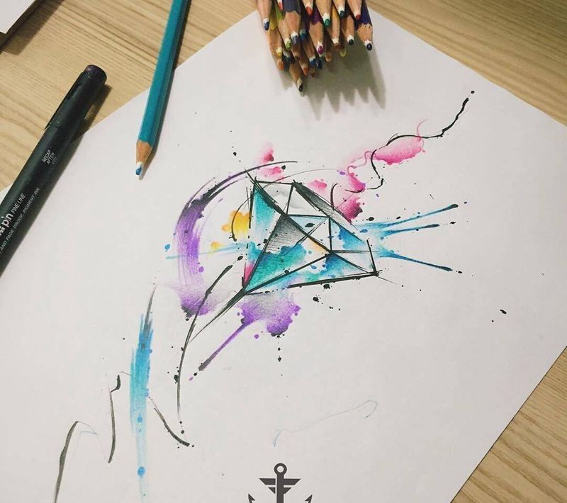 水彩手稿纹身图片_手稿纹身图案