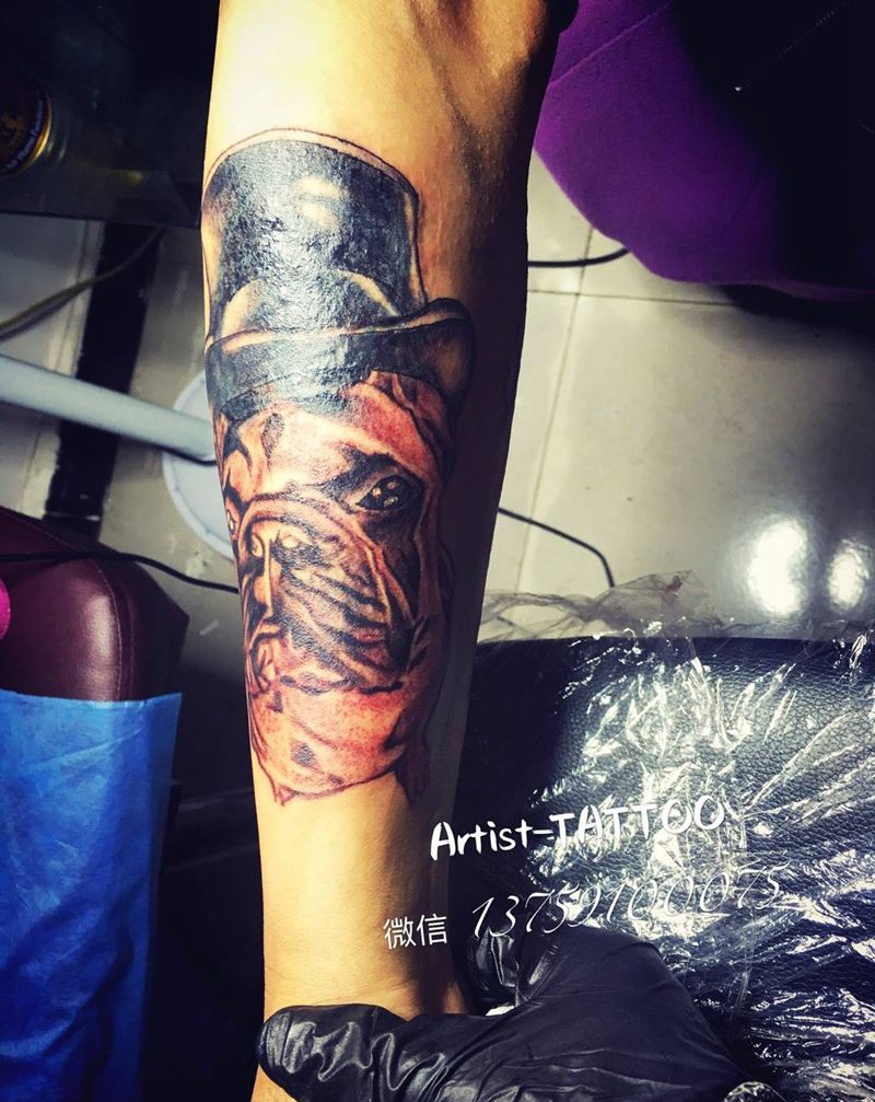 法斗。纹身图片