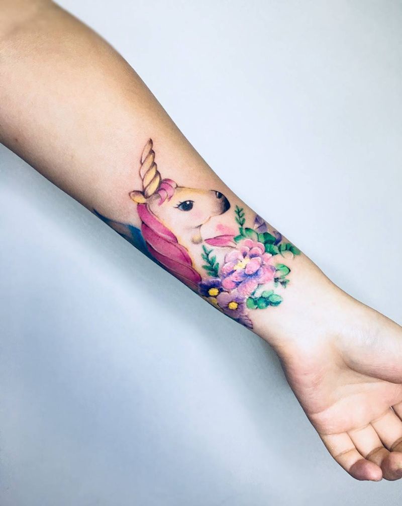 疤痕遮盖纹身图片_成品手臂清新纹身图案