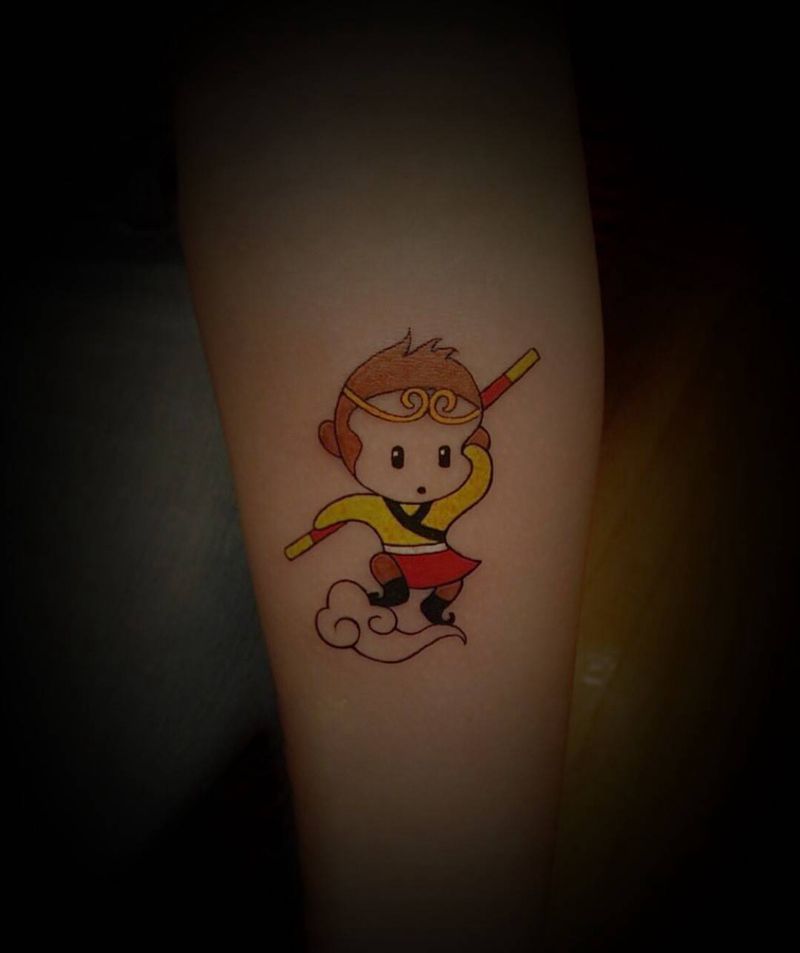 呔！妖怪 哪  里 跑纹身图片