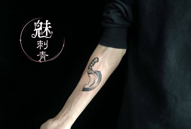 刀纹身图片