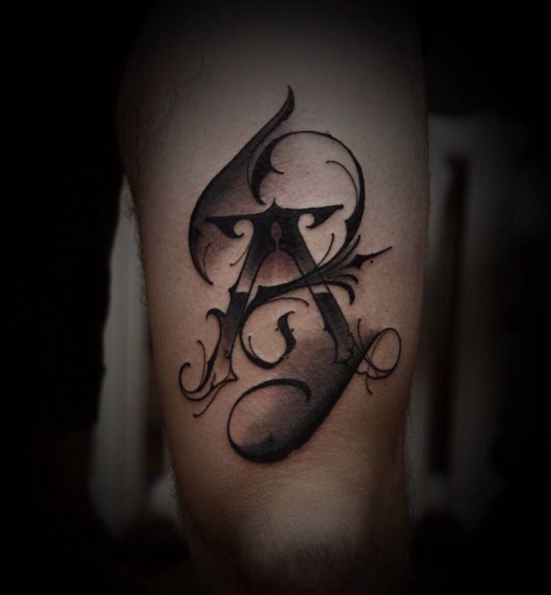 -=A=-纹身图片_成品手臂欧美清新字符纹身图案