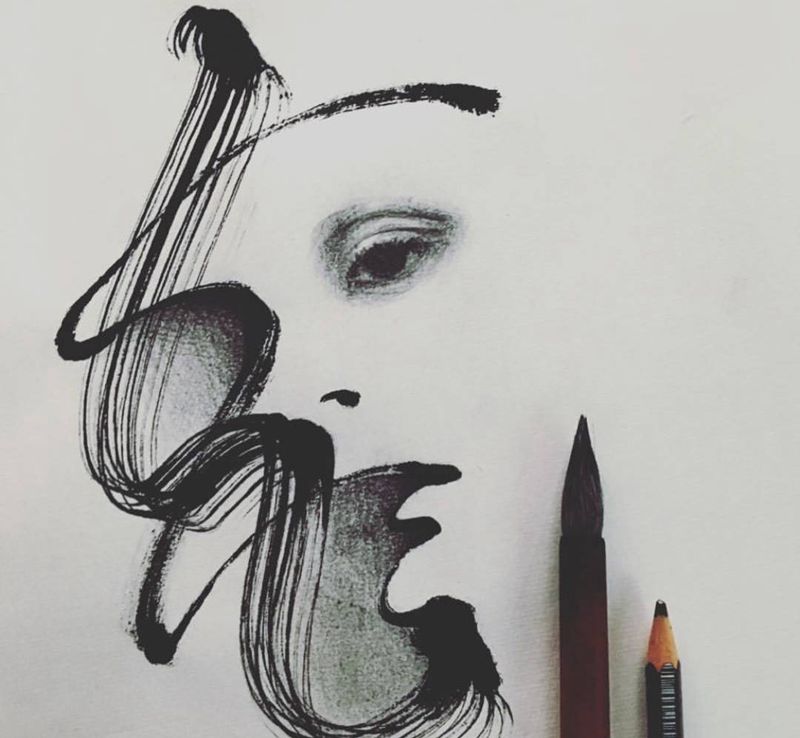 随笔！玩的就是意境纹身图片_手稿颈部肩部胸部背部腰部腹部臀部手臂腿部纹身图案