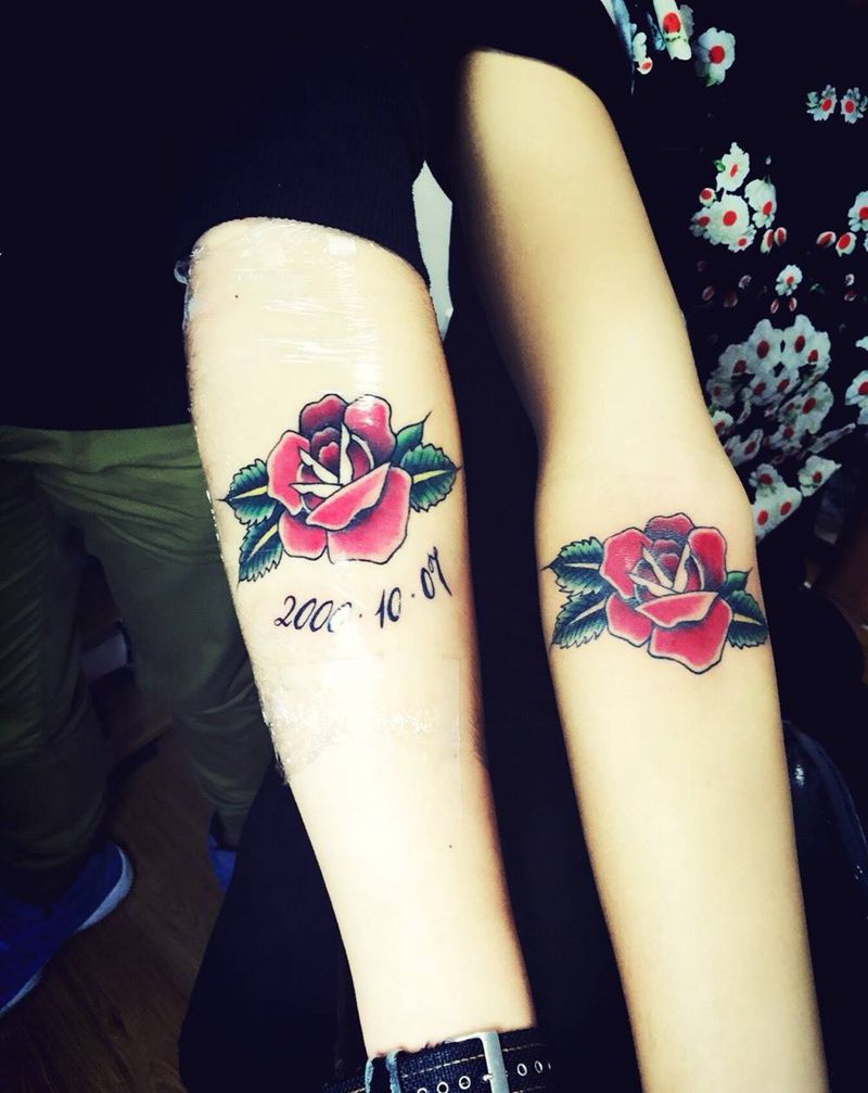 school花花纹身图片_成品手臂植物纹身图案