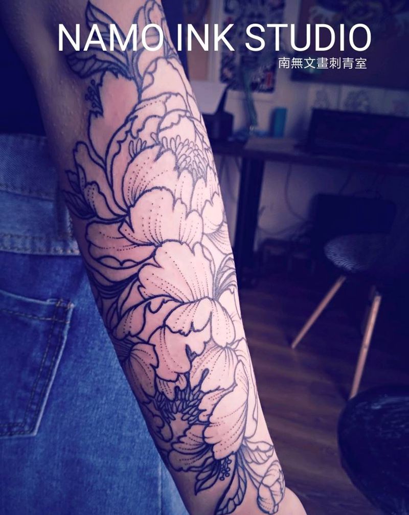 花小臂纹身图片