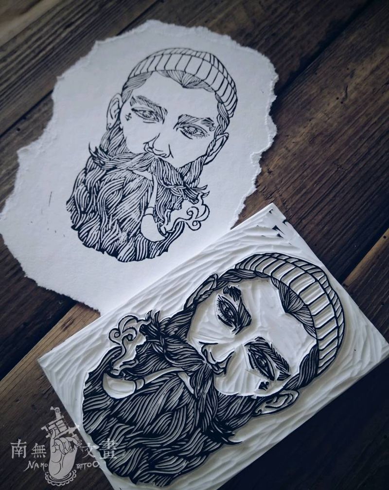 纹身风格版画纹身图片