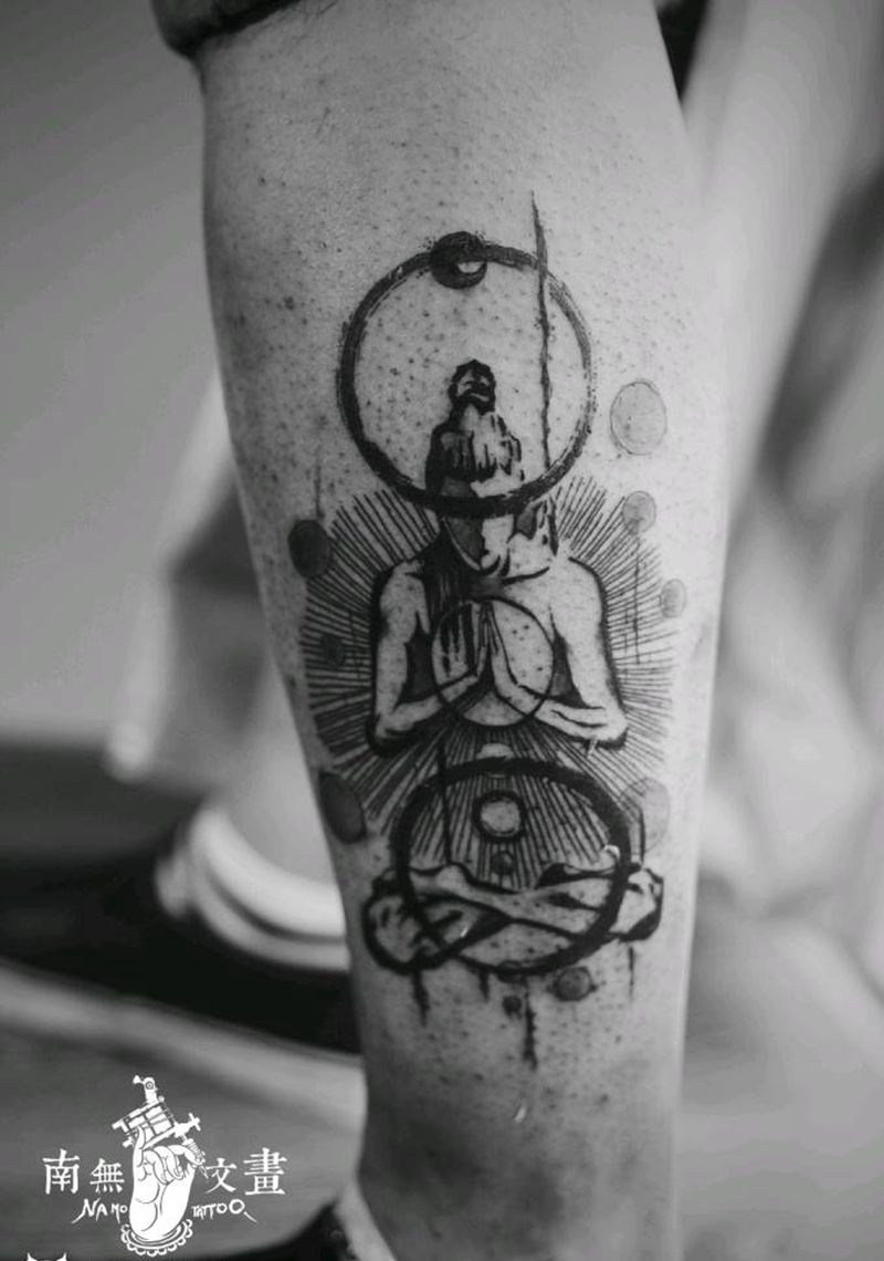 小腿纹身图片