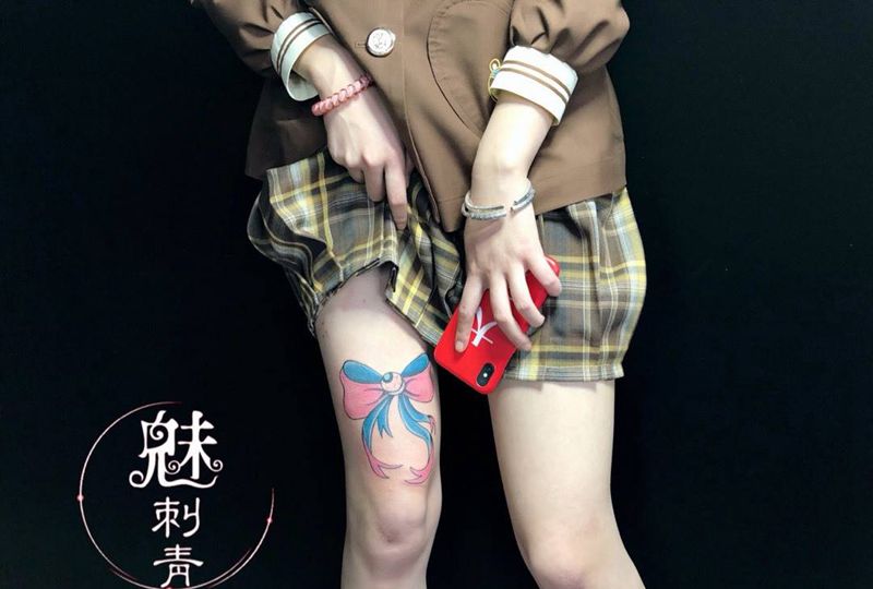 蝴蝶结纹身图片