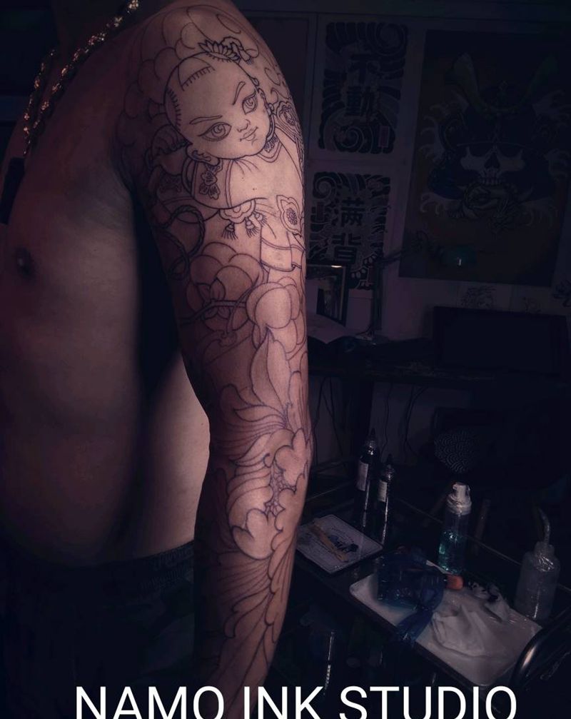 福娃花臂纹身图片