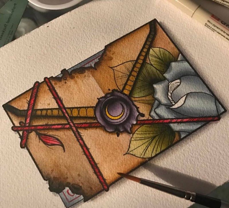 信！纹身图片_欧美手稿几何纹身图案