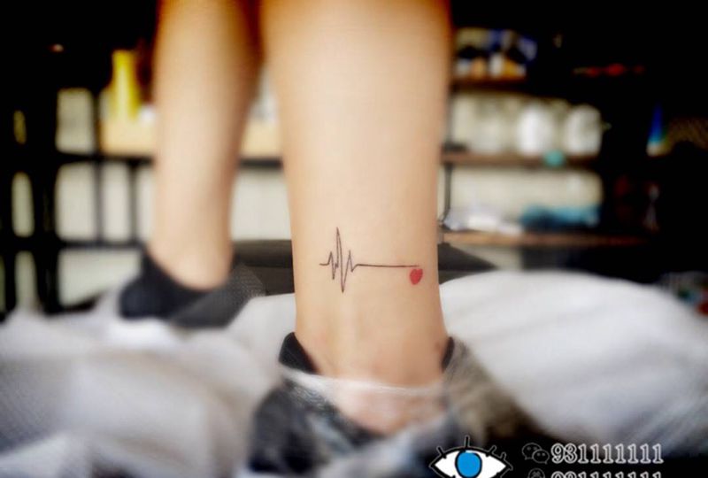 心电图纹身图片