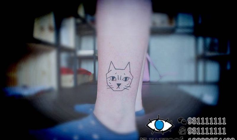 简约小猫纹身图片