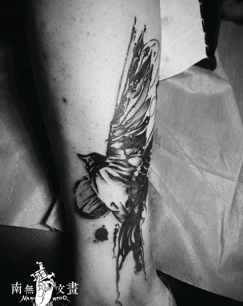 燕子遮盖纹身图片