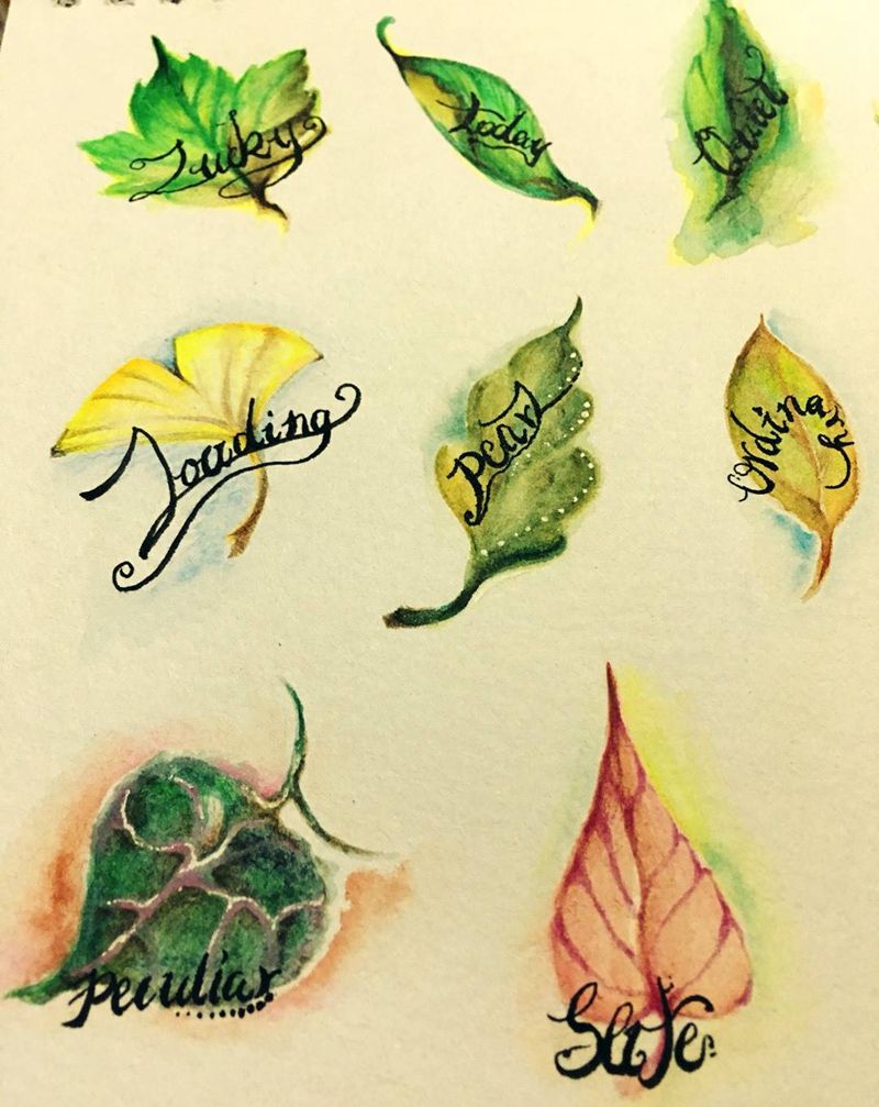 一口一个之英文配搭纹身图片_手稿原创清新颈部肩部胸部腰部手臂脚部腿部纹身图案