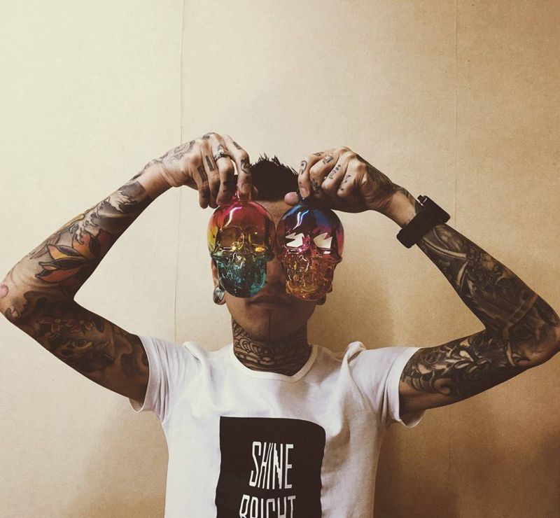 ➖死亡射线纹身图片_成品几何纹身图案