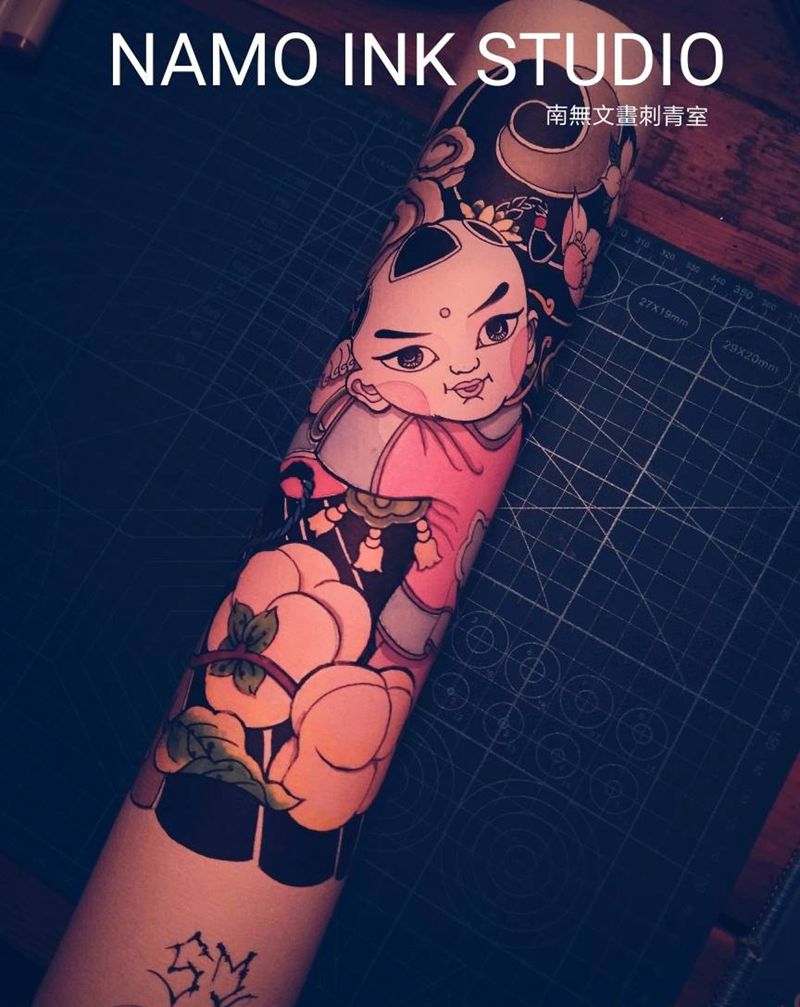 包双臂纹身图片