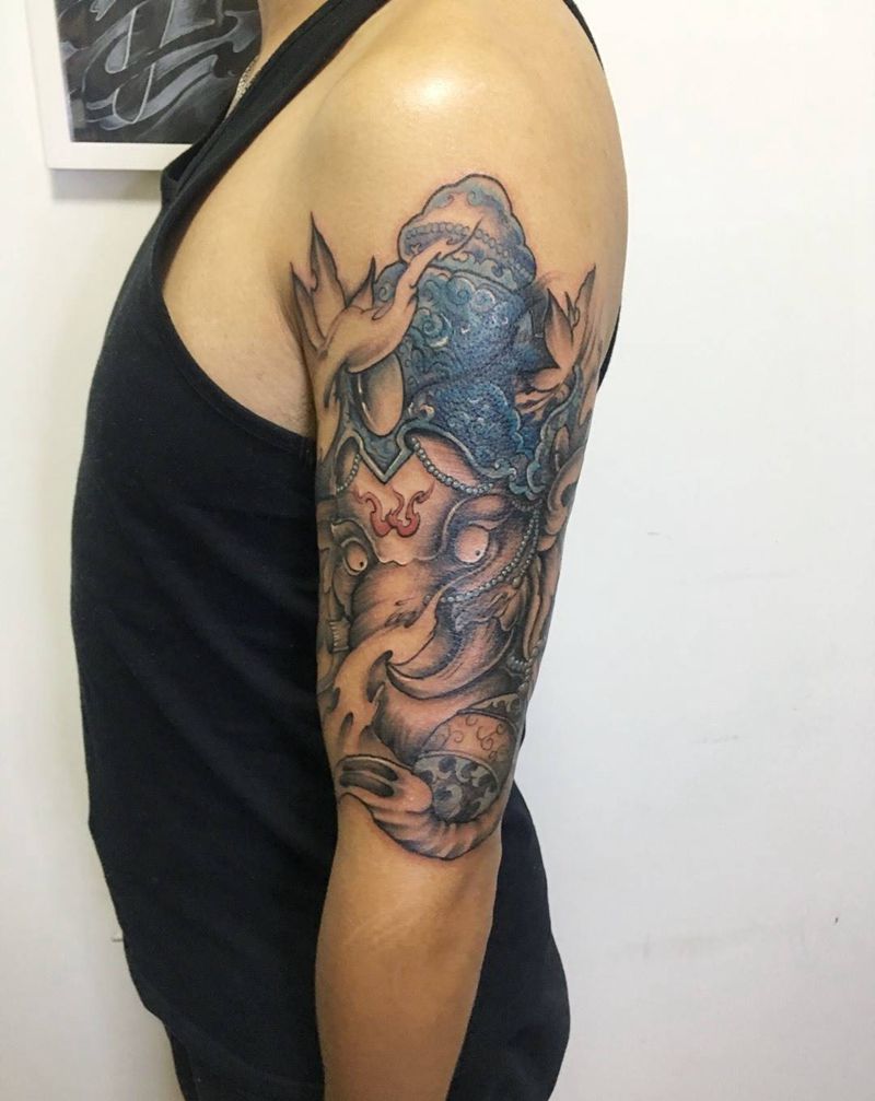 旧纹身遮盖纹身图片_成品手臂传统纹身图案