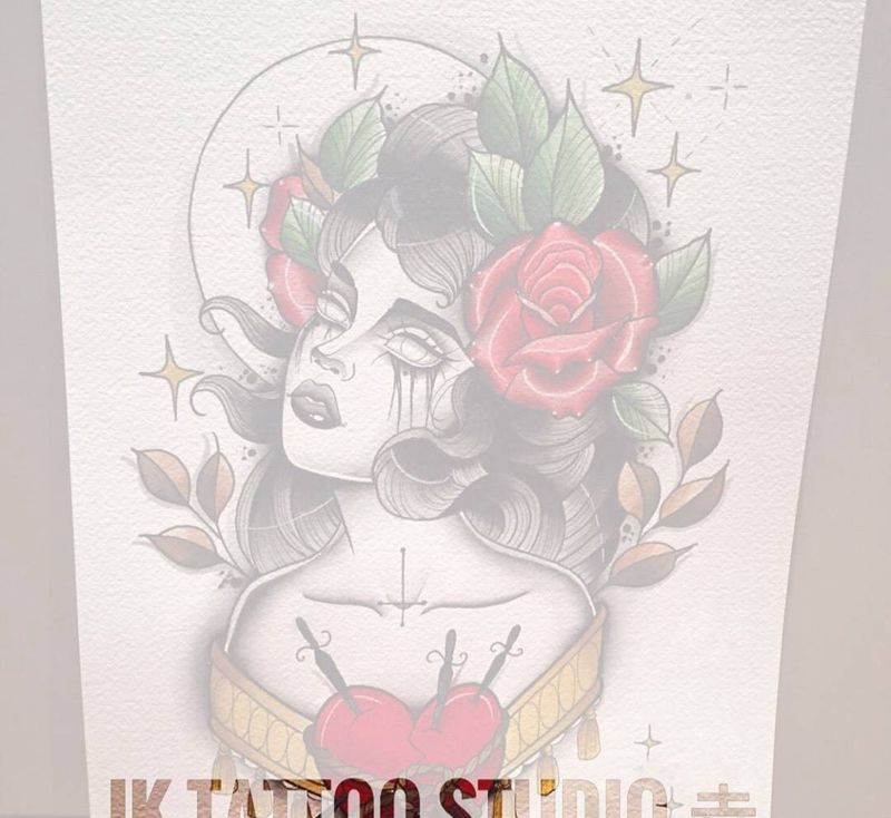 school妞纹身图片_手稿欧美人物纹身图案