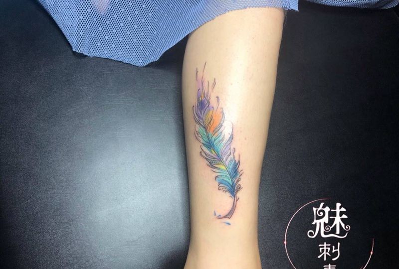 羽毛纹身图片