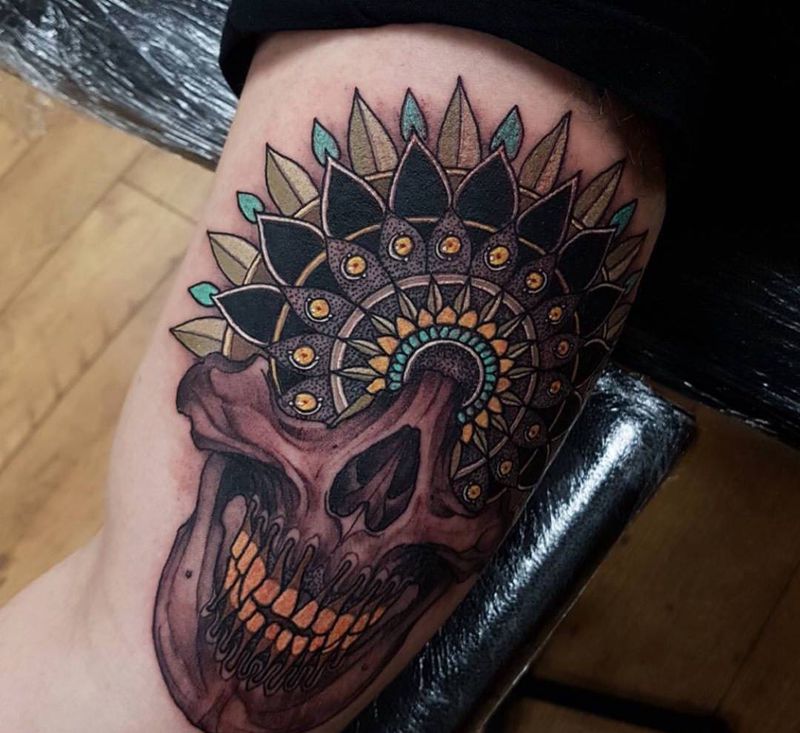 再来个同款纹身图片_成品手臂欧美几何纹身图案