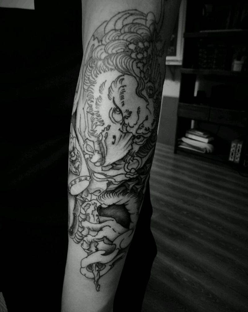 雷震子纹身图片