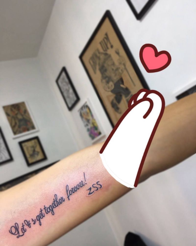 小英文纹身图片_成品清新手臂纹身图案