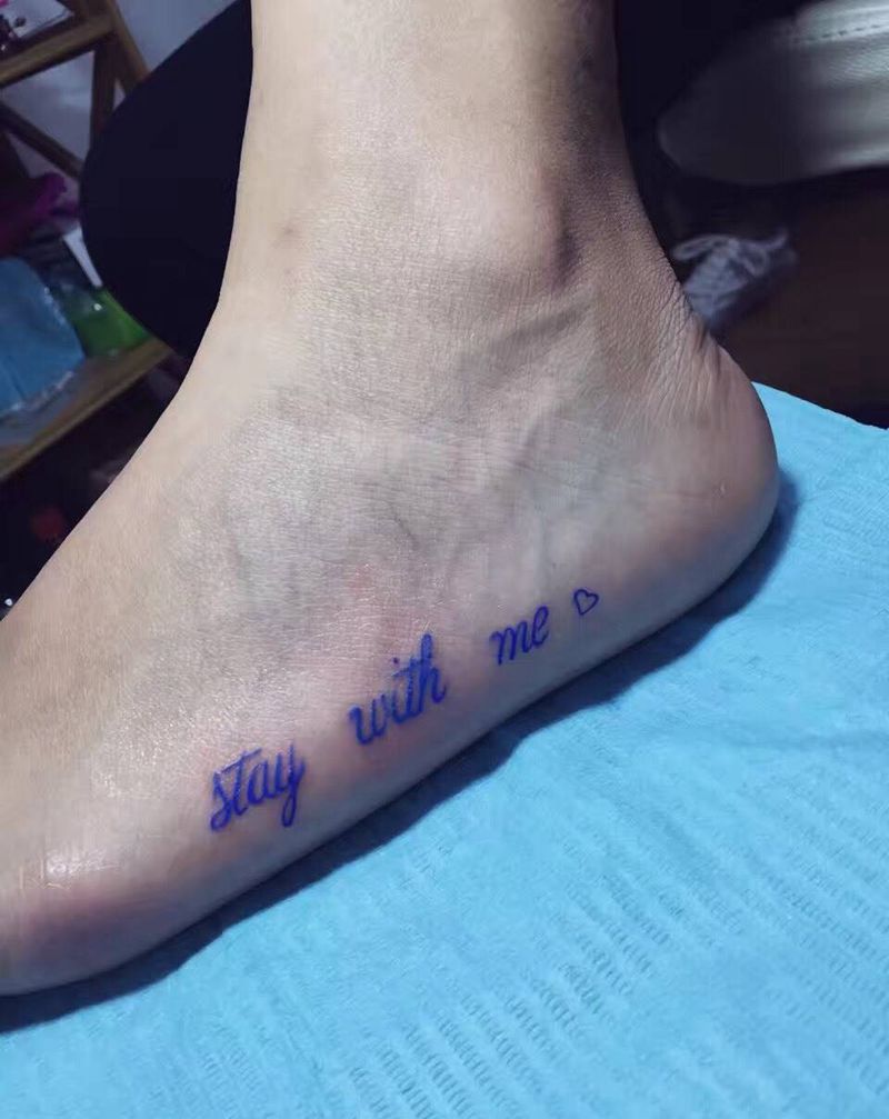 字母纹身图片_成品脚部清新字符纹身图案