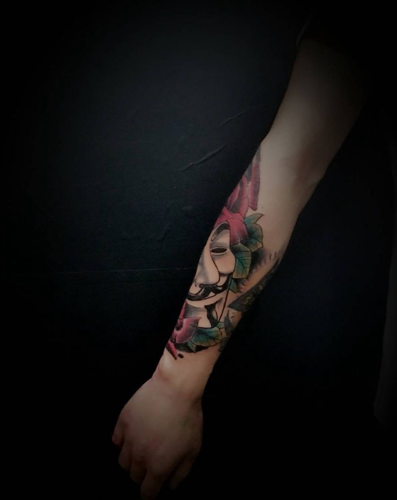 V 未完成纹身图片