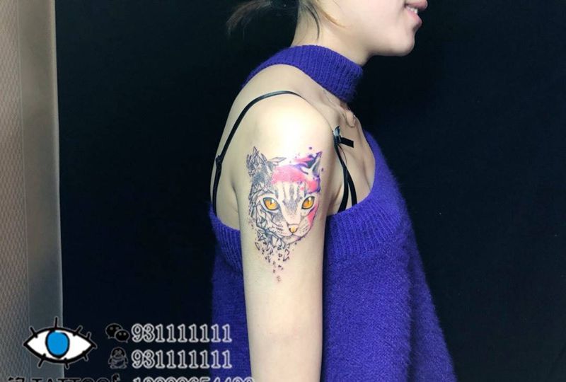 猫纹身图片