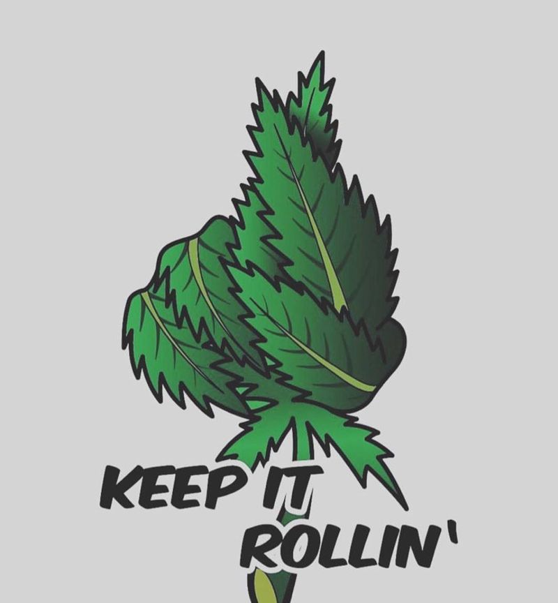 KEEP IT ROLLIN纹身图片_手稿清新植物纹身图案