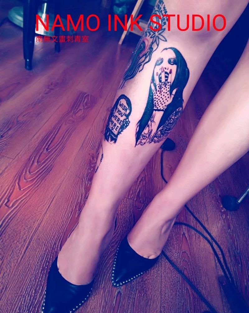 玛丽莲曼森纹身图片