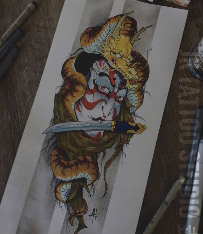 包个小腿 绝对赞纹身图片_手稿腿部手臂传统纹身图案