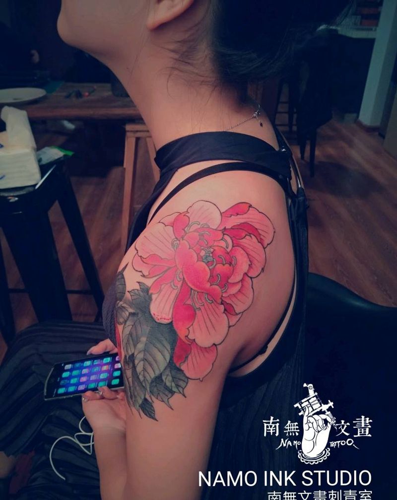 肩花遮盖旧纹身纹身图片