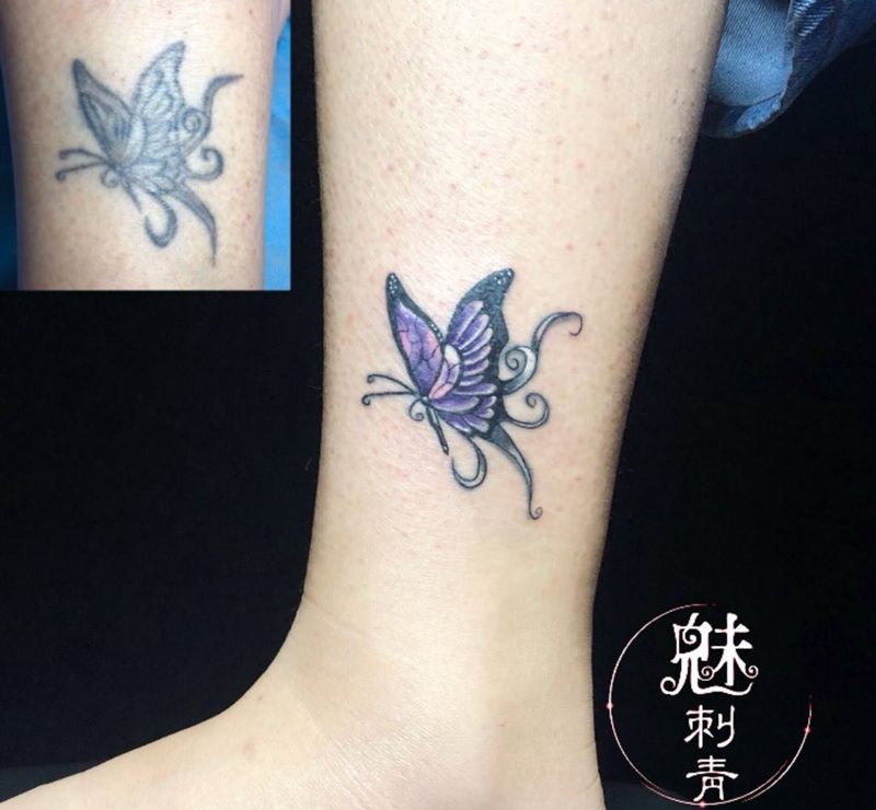 蝴蝶修改纹身图片