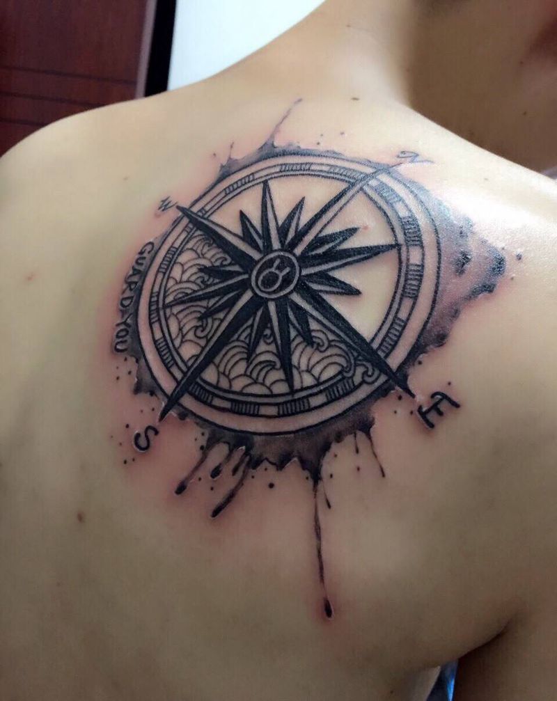 方向和爱纹身图片