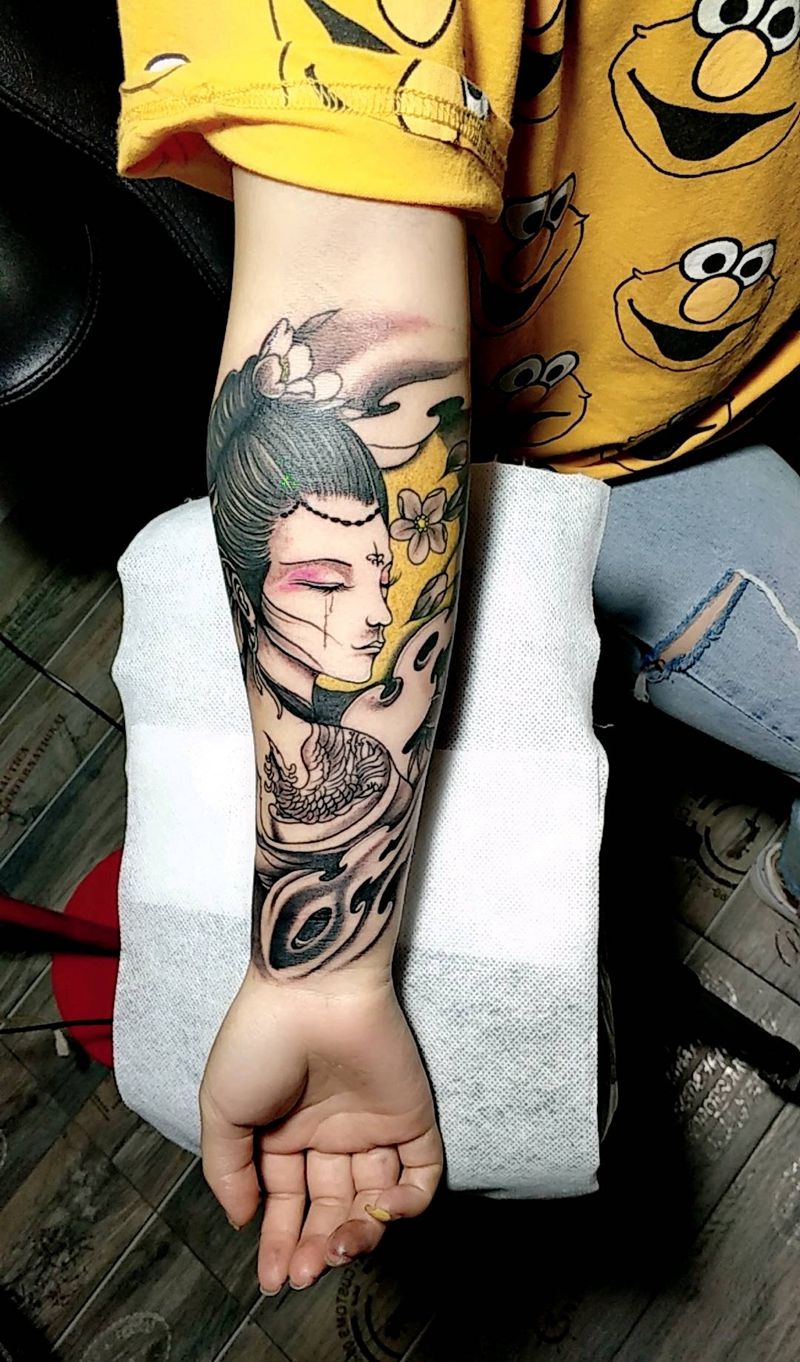 艺妓纹身图片_手臂纹身图案