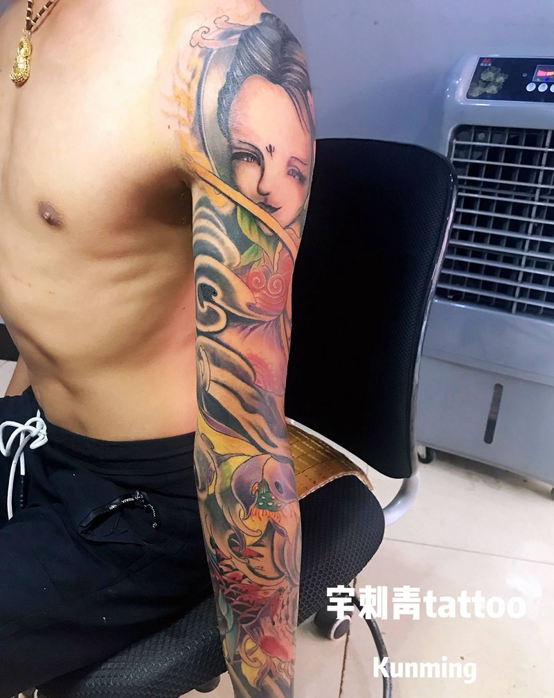艺妓纹身图片_手臂手部新传统纹身图案