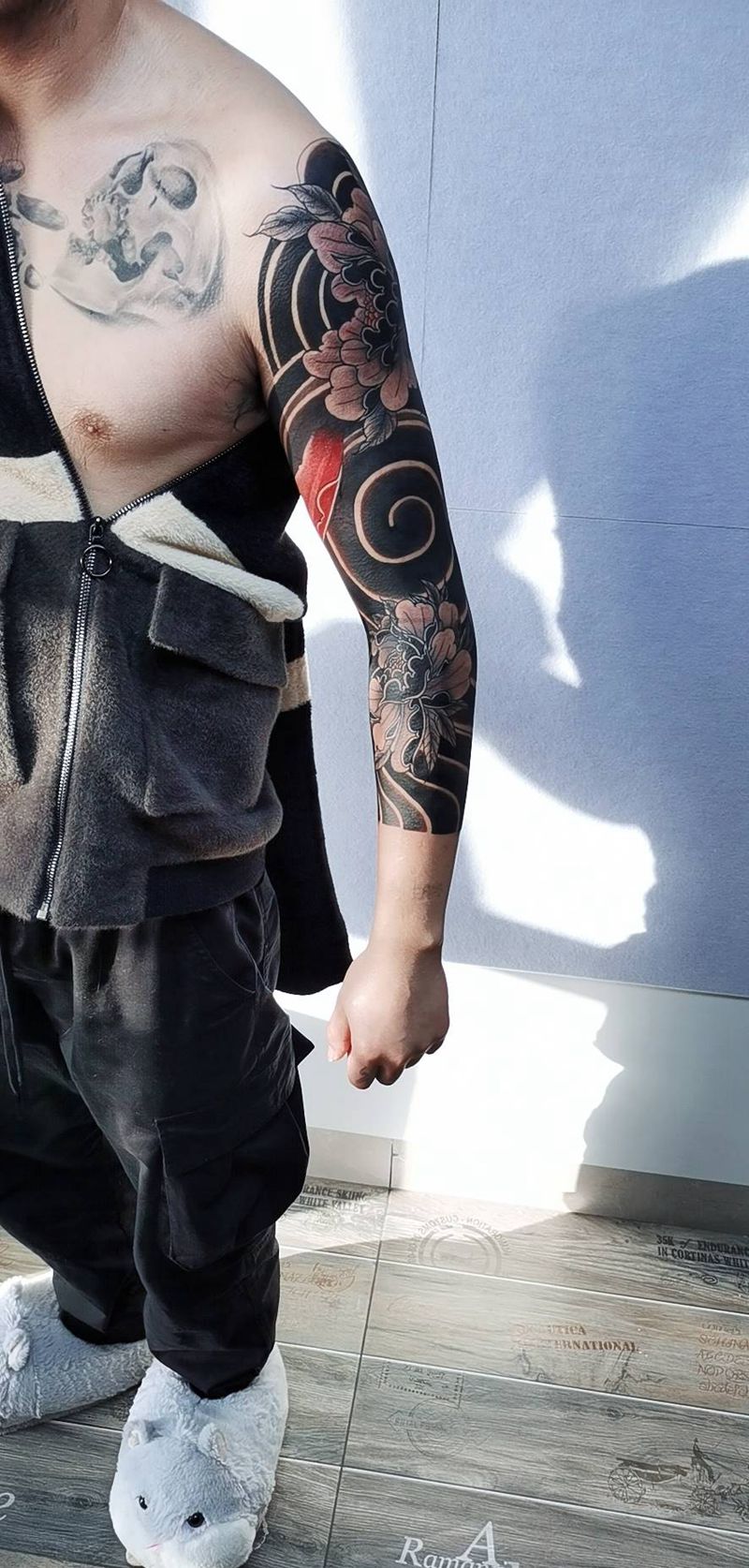 花臂纹身图片_手臂新传统纹身图案