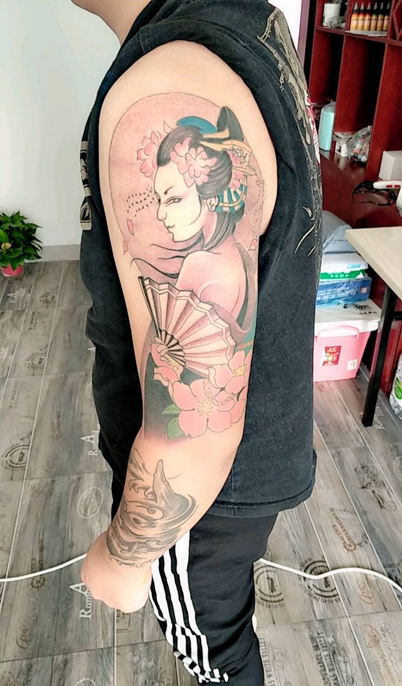 艺妓纹身图片_手臂纹身图案
