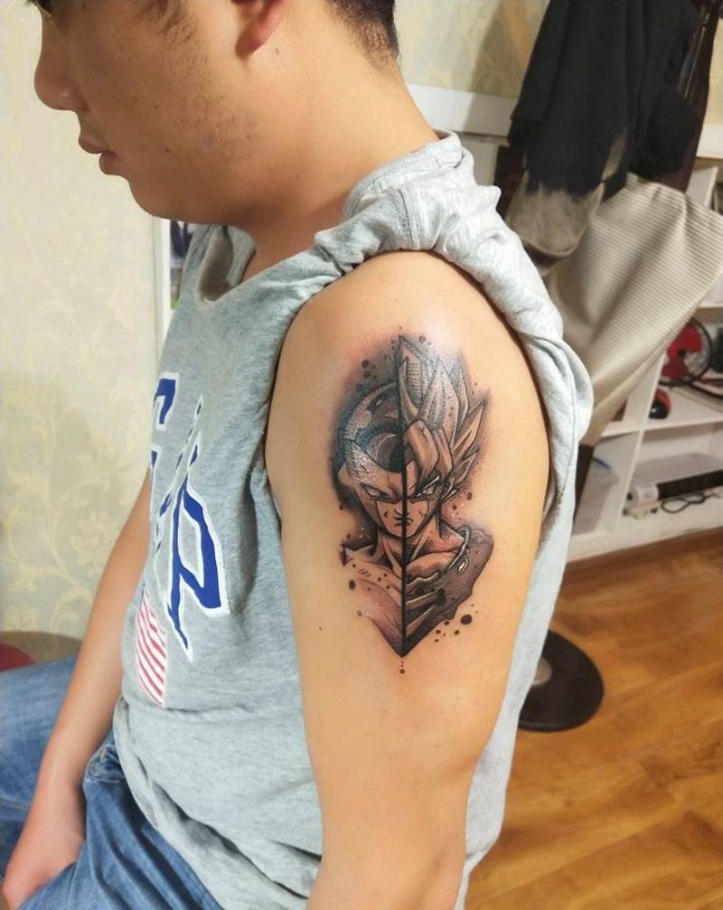 超一悟空 弗利萨纹身图片_手臂新传统纹身图案