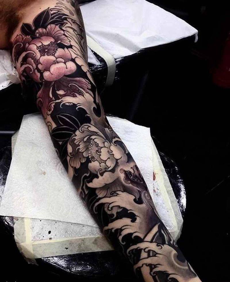 艺海刺青作品纹身图片_手臂新传统纹身图案