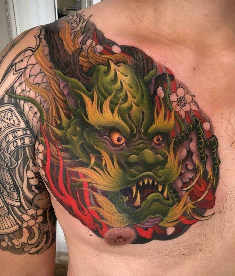 艺海刺青纹身图片_肩部新传统纹身图案